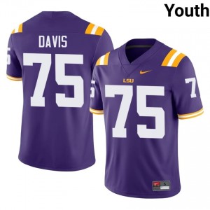 Weston Davis #75 Fighting Tigers Purple Youth Lightweight Jersey | Classic NCAA Football Edition 7HY4t231