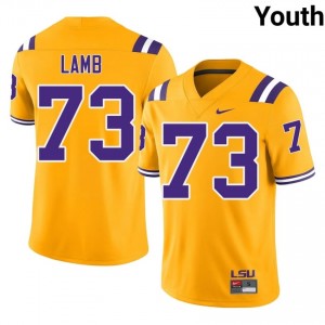 Adrian Lamb #73 LSU Gold Youth Performance Jersey | 2047 High School Football Merchandise 77tK4573