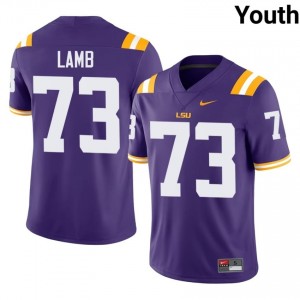 Adrian Lamb #73 LSU Tigers Purple Youth Tackle Twill Jersey | Authenticity SEC Football Edition IA137690
