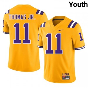 Brian Thomas Jr. #11 LSU Tigers Gold Youth Mesh Jersey | Popular SEC Football Wear 3FK60B43