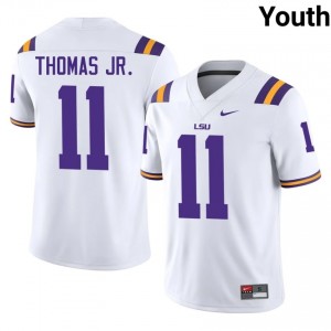 Brian Thomas Jr. #11 LSU Tigers White Youth Breathable Jersey | Rare College Football Merchandise b55dm536