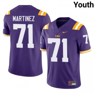Brysten Martinez #71 LSU Tigers Purple Youth Embroidery Jersey | Alumni College Football Merchandise Pr8gxh48