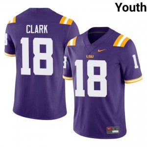 Damone Clark #18 Fighting Tigers Purple Youth Lightweight Jersey | Gameday NCAA Football Merchandise eC3a2Q86