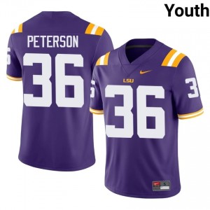 Emari Peterson #36 Fighting Tigers Purple Youth Lightweight Jersey | Fresh NCAA Football Apparel 610G4l76