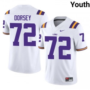 Glenn Dorsey #72 LSU Tigers White Youth Embroidery Jersey | 2034 College Football Merch h387Kg45