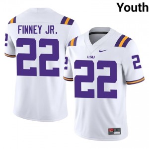 Havon Finney Jr. #22 LSU Tigers White Youth Breathable Jersey | Durable College Football Apparel 7v7y1594