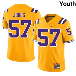 JaKolby Jones #57 LSU Gold Youth Stitch Jersey | Authentic High School Football Uniform 4I71e459