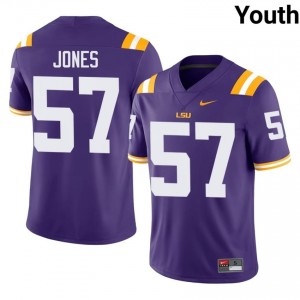 JaKolby Jones #57 LSU Tigers Purple Youth Mesh Jersey | Elite Thread SEC Football Wear 58573Y38