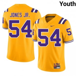 Ja'Mard Jones Jr. #54 LSU Tigers Gold Youth Breathable Jersey | Elite Thread College Football Gear 01N28114
