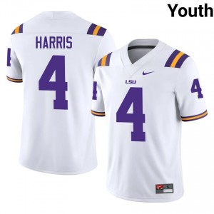 Jackson Harris #4 LSU Tigers White Youth Mesh Jersey | Pro-Grade SEC Football Wear 17RauX16