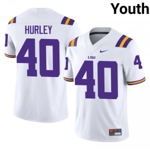 John Hurley #40 LSU Tigers White Youth Mesh Jersey | Limited SEC Football Merchandise 4Fq0m347