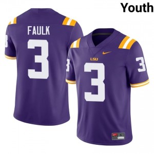 Kevin Faulk #3 Fighting Tigers Purple Youth Stitched Jersey | Elite NCAA Football Apparel 413e7576