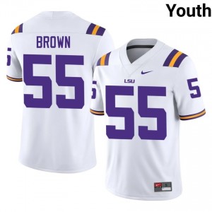Lamar Brown #55 LSU Tigers White Youth Mesh Jersey | Highly Sought?After SEC Football Apparel 5T33bC59
