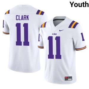 Landen Clark #11 LSU Tigers White Youth Embroidery Jersey | Standout College Football Merchandise r05u4797