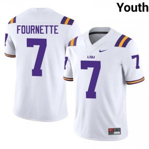 Leonard Fournette #7 Geaux Tigers White Youth Moisture Wicking Jersey | Elite Thread University Football Wear X27n0835