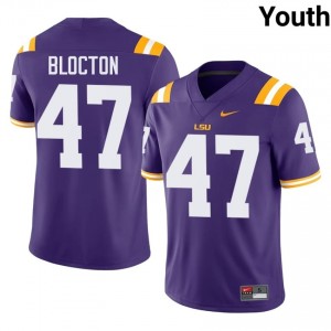 Malik Blocton #47 Fighting Tigers Purple Youth Stitched Jersey | Tailored NCAA Football Wear 81MAI437