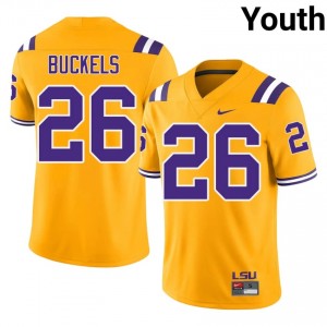Nolon Buckels #26 LSU Tigers Gold Youth Mesh Jersey | Timeless SEC Football Uniform T0y61T78