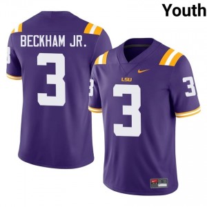 Odell Beckham Jr. #3 Geaux Tigers Purple Youth Sewn Jersey | Premium University Football Gear WUm1mx84