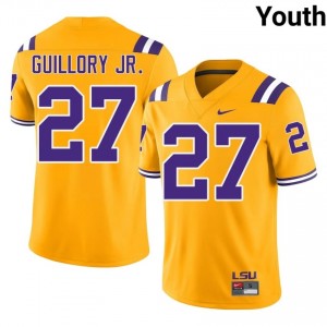 Raycine Guillory Jr. #27 LSU Tigers Gold Youth Embroidery Jersey | Pro-Grade College Football Apparel 4Ub31W86