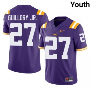 Raycine Guillory Jr. #27 LSU Purple Youth Stitch Jersey | Elite High School Football Gear 3Kg5E293
