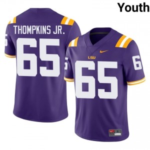 Sean Thompkins Jr. #65 Geaux Tigers Purple Youth Sewn Jersey | Officially Licensed University Football Merch 8KF8Tc14