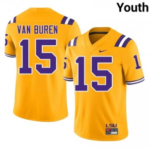 Steve Van Buren #15 LSU Tigers Gold Youth Mesh Jersey | Premium SEC Football Uniform m3N21139