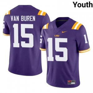 Steve Van Buren #15 Fighting Tigers Purple Youth Lightweight Jersey | Limited NCAA Football Wear G6P5x680