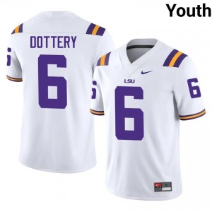 TJ Dottery #6 Geaux Tigers White Youth Sewn Jersey | Highly Sought?After University Football Merch 0EIkg261