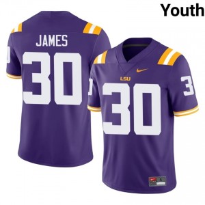 Treylan James #30 LSU Tigers Purple Youth Tackle Twill Jersey | Pro-Grade SEC Football Uniform etHU3G47