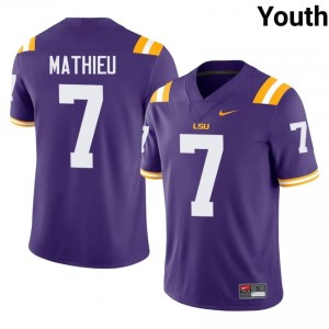 Tyrann Mathieu #7 LSU Tigers Purple Youth Embroidery Jersey | Rare College Football Gear 0oRgN458