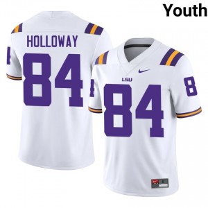 Tyree Holloway #84 LSU White Youth Stitch Jersey | Genuine High School Football Wear DOK62L45