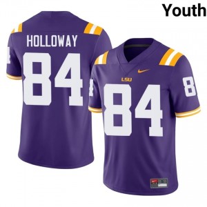 Tyree Holloway #84 Geaux Tigers Purple Youth Sewn Jersey | Elite University Football Merchandise 8KXj5i21