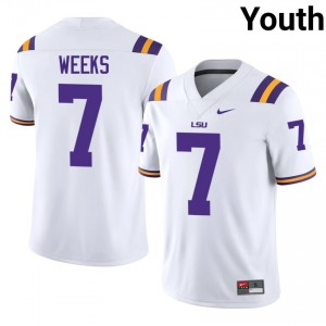 Whit Weeks #7 LSU White Youth Performance Jersey | Exclusive High School Football Merch W64RBS38