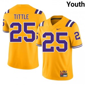 Y.A. Tittle #25 LSU Tigers Gold Youth Breathable Jersey | Standout College Football Edition BBf83b88