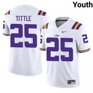 Y.A. Tittle #25 Fighting Tigers White Youth Lightweight Jersey | Timeless NCAA Football Apparel 14d15k26